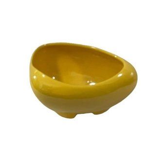 Francoma 234 MCM Planter Vase Bowl Centerpiece Yellow Footed 9" X 4 1/2" X 5"